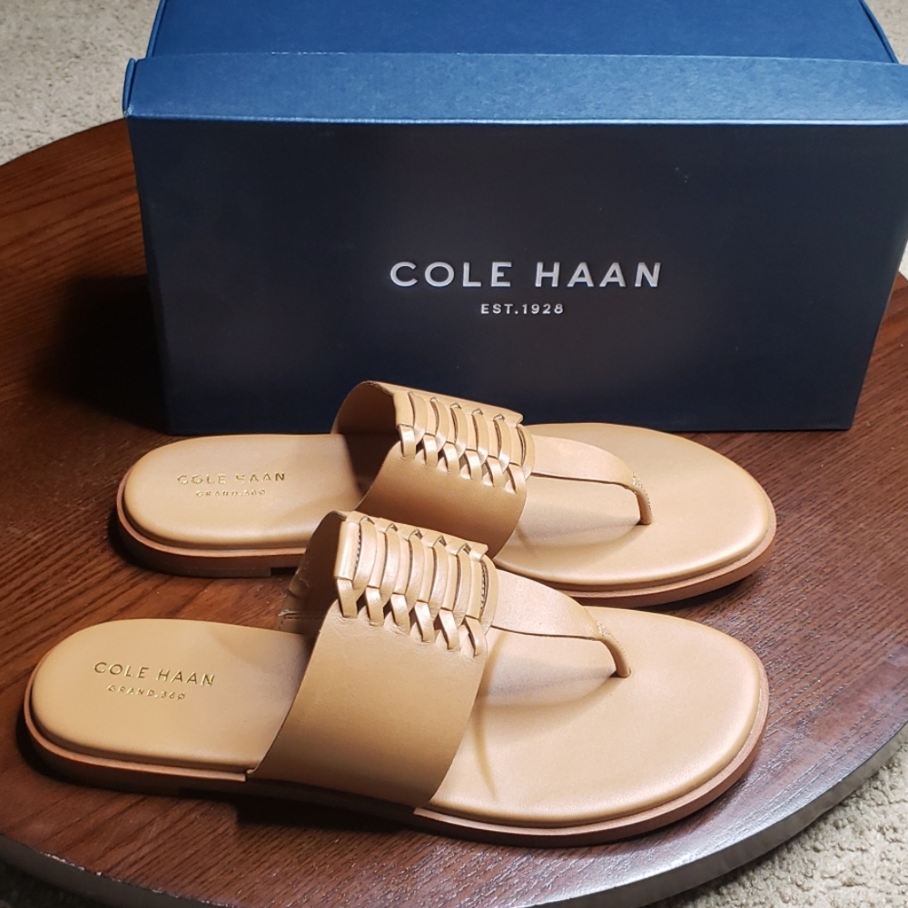 Cole Haan Felix Grand Thong Sandals sz 8 Pecan